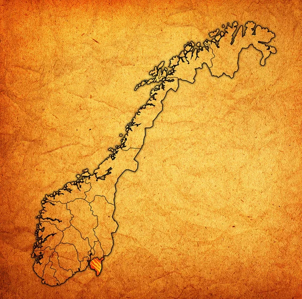 Stfold regio op administratie kaart van Noorwegen — Stockfoto