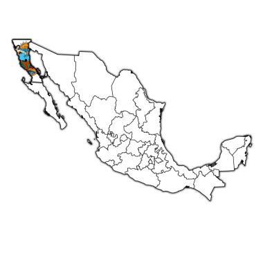 Baja California Meksika Haritası yönetim üzerinde