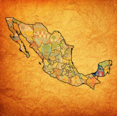 Campeche Meksika Haritası yönetim üzerinde