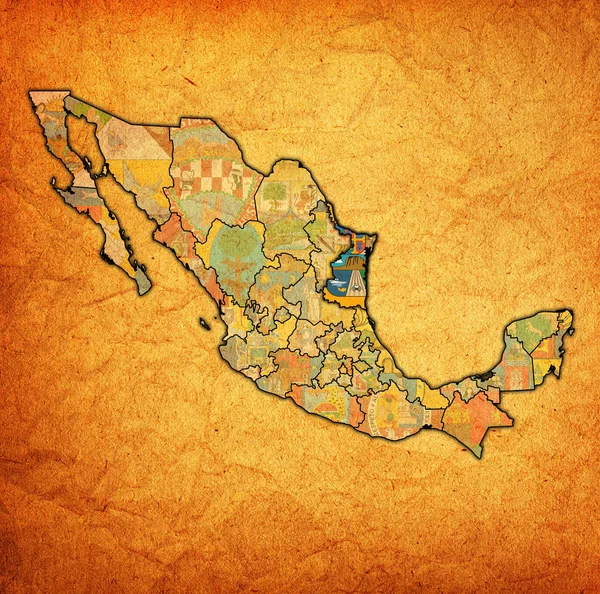 Tamaulipas sur la carte d'administration de Mexique — Photo