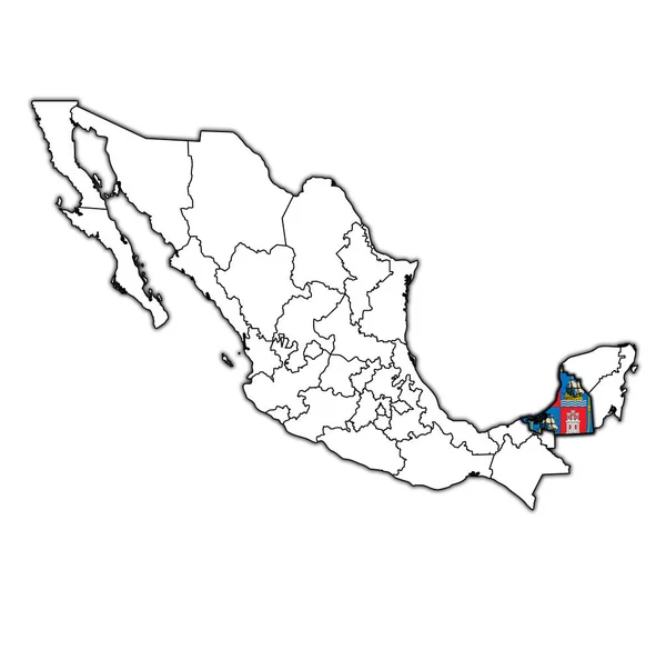 Campeche op administratie kaart van Mexico — Stockfoto