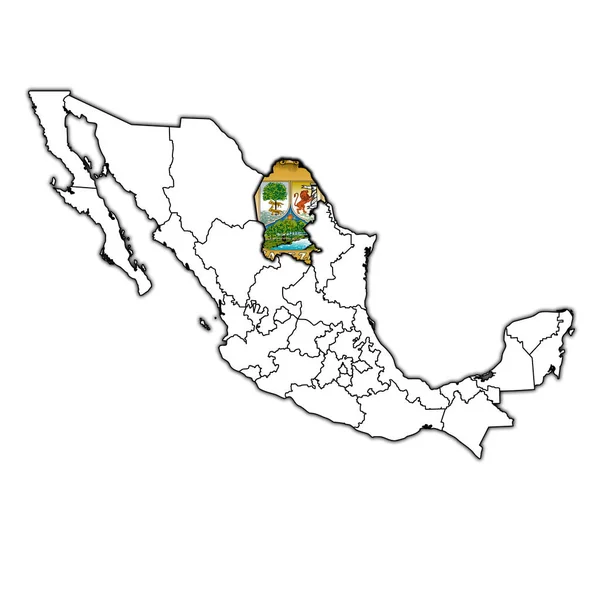 Coahuila en el mapa de administración de México — Foto de Stock