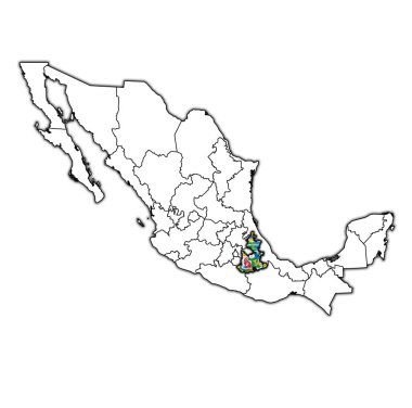 Yönetim harita Meksika'nın Puebla