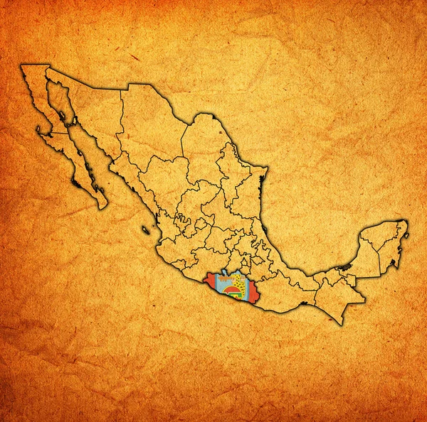 Guerrero op administratie kaart van Mexico — Stockfoto