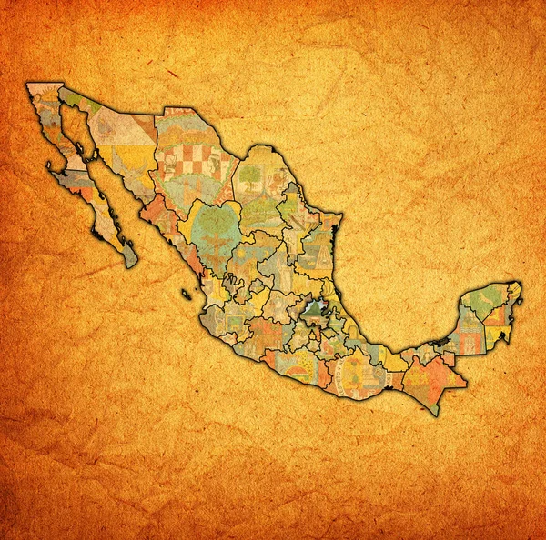 Hidalgo no mapa da administração de México — Fotografia de Stock