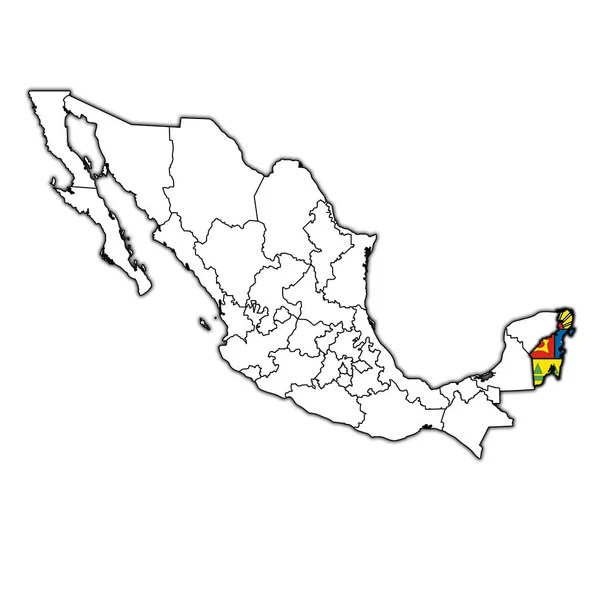 Quintana Roo on administration map of Mexico — Stock Photo, Image