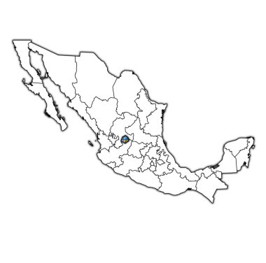 Aguascalientes Meksika Haritası yönetim üzerinde