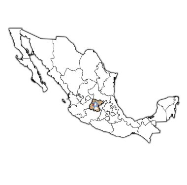 Guanajuato Meksika Haritası yönetim üzerinde