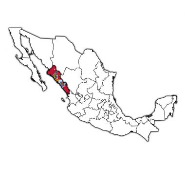 Sinaloa Meksika Haritası yönetim üzerinde