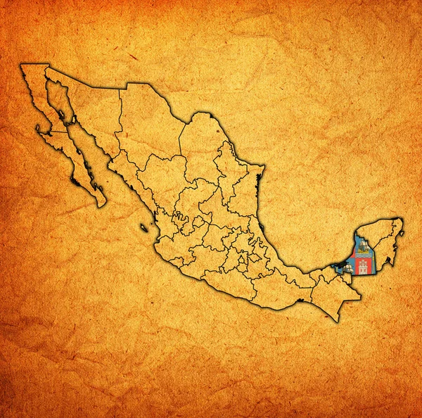 Campeche Meksika Haritası yönetim üzerinde — Stok fotoğraf