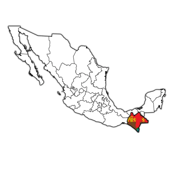 Chiapas sur la carte d'administration de Mexique — Photo