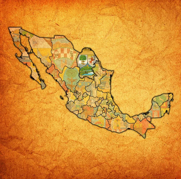 Коауїла на адміністрації мапу Мексики — стокове фото