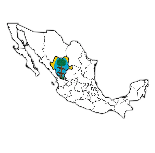 Durango sulla mappa di amministrazione del Messico — Foto Stock