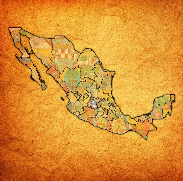 Guanajuato on administration map of Mexico — Stock Photo, Image