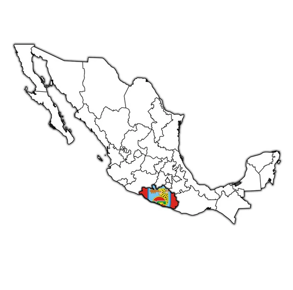 Guerrero sur la carte d'administration de Mexique — Photo