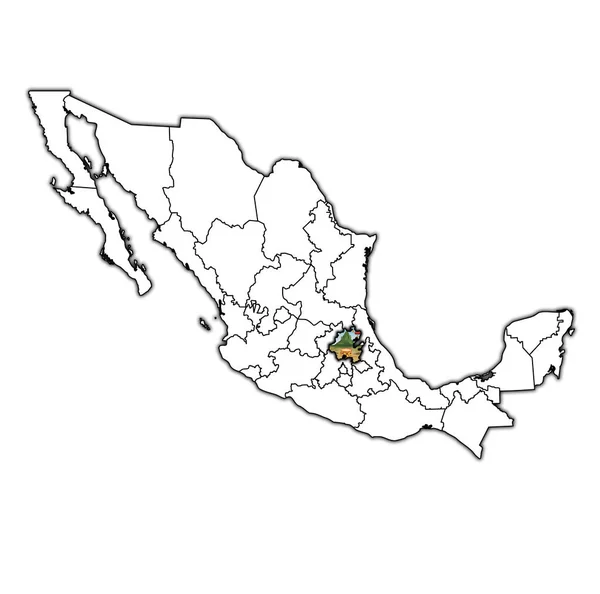 Hidalgo sur la carte d'administration de Mexique — Photo