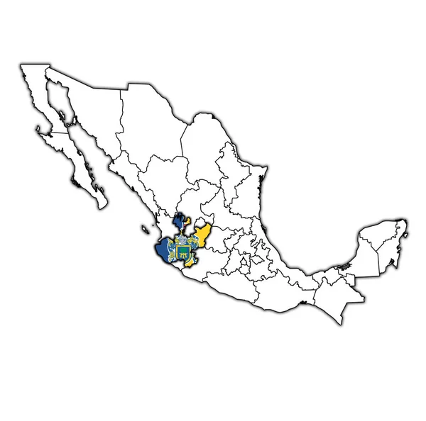 État de Jalisco sur la carte de l'administration du Mexique — Photo