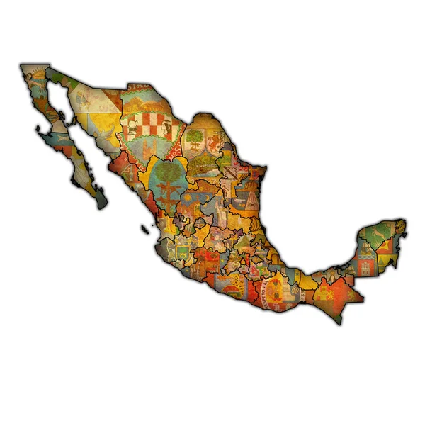 Vintage administration map of Mexico — Stock Photo, Image