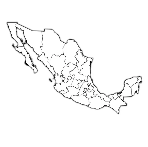 Административная карта Мексики — стоковое фото