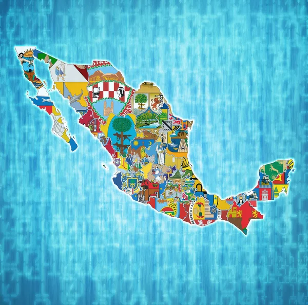 Peta administrasi Meksiko — Stok Foto