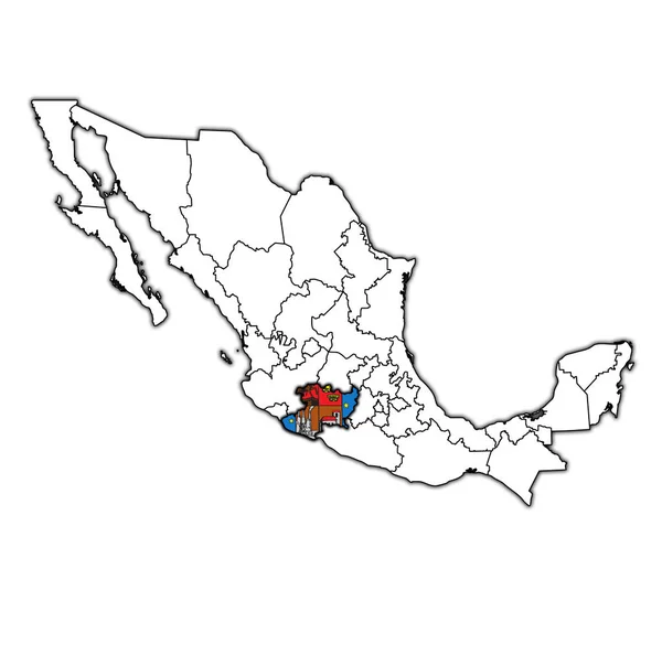 Мичоакан на карте Мексики — стоковое фото
