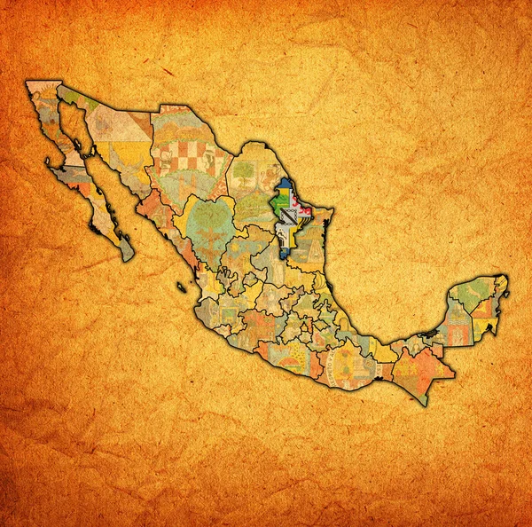 Nuevo Leon na správu mapa Mexika — Stock fotografie