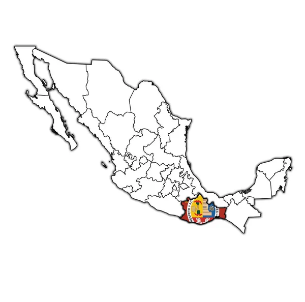 Oaxaca sur la carte d'administration de Mexique — Photo