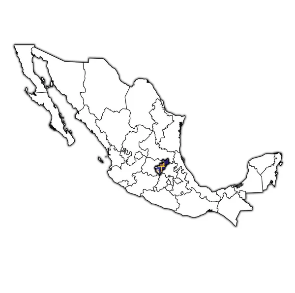 Queretaro sur la carte d'administration de Mexique — Photo
