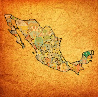 Yönetim harita Meksika'nın Yucatan