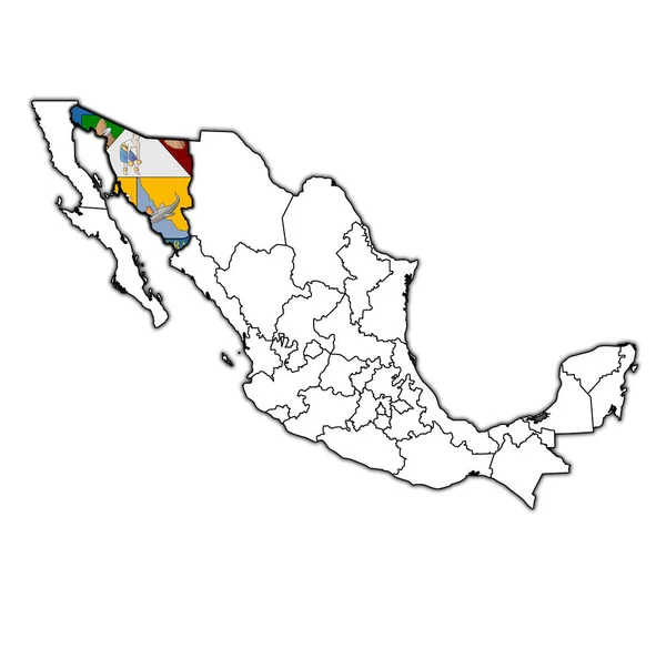 Sonora sur la carte d'administration de Mexico — Photo
