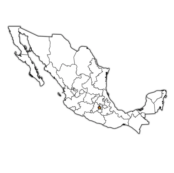 Tlaxcala sur la carte d'administration de Mexique — Photo