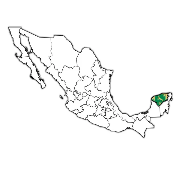 Yucatan sulla mappa di amministrazione del Messico — Foto Stock
