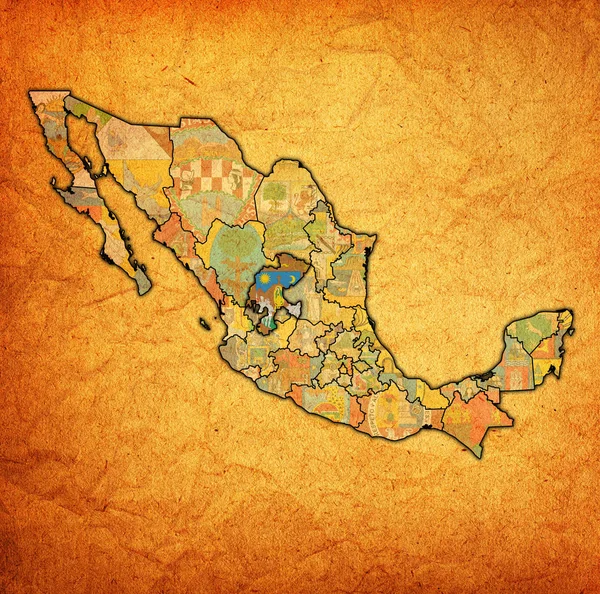 Zacatecas on administration map of Mexico — Stock Photo, Image