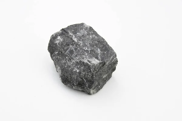 Carbonaceous limestone isolated over white — Stock Photo, Image