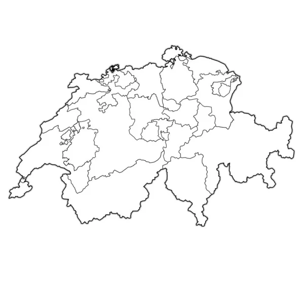 İsviçre haritasında Basel-Stadt kantonu bayrağı — Stok fotoğraf