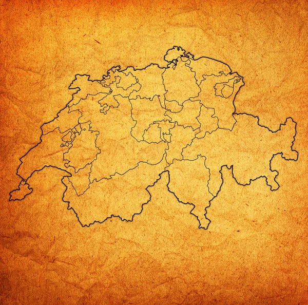 Territori dei cantoni sulla mappa della Svizzera — Foto Stock