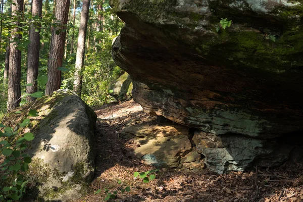 Chemin de terre entre les rochers de grès — Photo