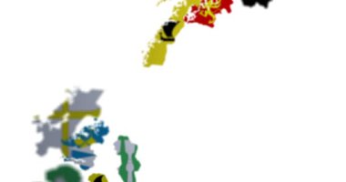 Meme mat ile Norveç 'teki idari bölümlerin animasyon haritası ve bayrakları alfa olarak kullanılabilir