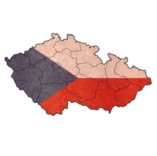 Territories Regions Map Administrative Divisions Borders Czech Republic Clipping Path — Stock Photo, Image