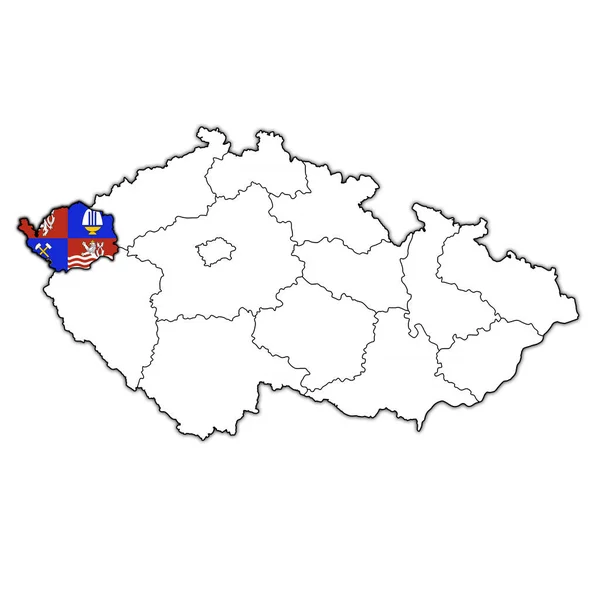 Znak Karlovského Kraje Mapě Administrativními Rozdíly Hranicemi České Republiky — Stock fotografie