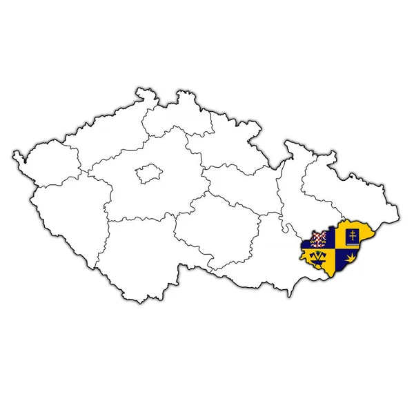 Emblem Zlin Region Map Administrative Divisions Borders Czech Republic — Stock Photo, Image