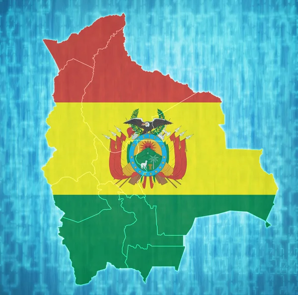 Territórios Bandeira Regiões Mapa Com Divisões Administrativas Fronteiras Bolívia Com — Fotografia de Stock