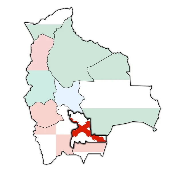 Territorio Bandera Región Chuquisaca Mapa Con Divisiones Administrativas Fronteras Bolivia — Foto de Stock