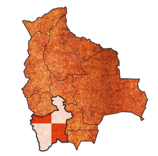 Territory Flag Potosi Region Map Administrative Divisions Borders Bolivia Clipping — Stock Photo, Image