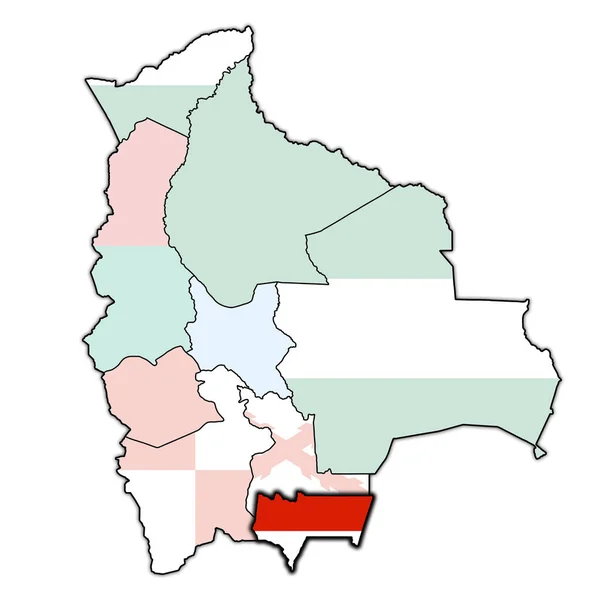Território Pavilhão Região Tarija Mapa Com Divisões Administrativas Fronteiras República — Fotografia de Stock