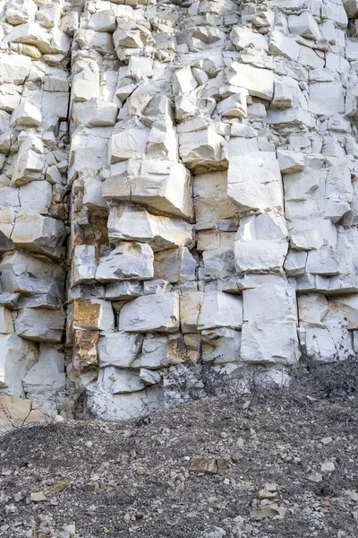 Close Van Het Ontstaan Van Kalksteenrotsen Met Zichtbare Effecten Van — Stockfoto