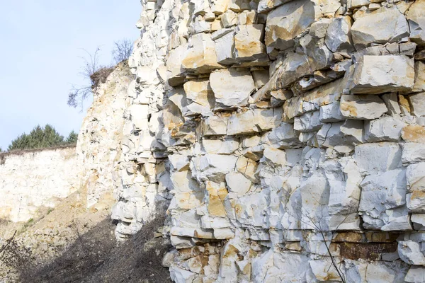 Affleurement Roches Calcaires Blanches Forte Pente Pologne Près Solec Kujawski — Photo