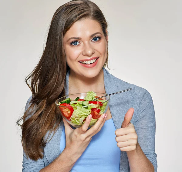 Young woman holding bowl — Stock Photo, Image