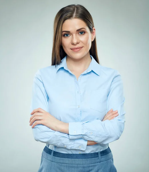 Mulher de negócios com cabelos longos — Fotografia de Stock