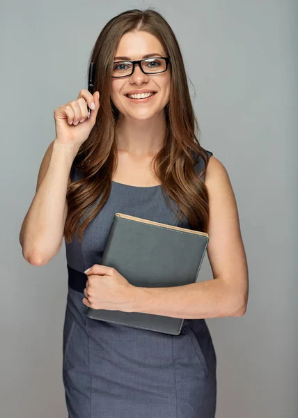 School teacher holding book — Stock Photo, Image